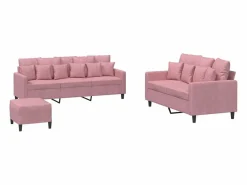 Clicnbuy Conjunto Sofás|Juego de sofás con cojines 3 piezas terciopelo