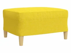 vidaxl Juego de sofás con reposapiés 3 piezas tela claro Amarillo Sale