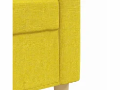 vidaxl Juego de sofás con reposapiés 3 piezas tela claro Amarillo Sale