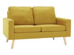 vidaxl Juego de sofás de 2 piezas tela Amarillo Best