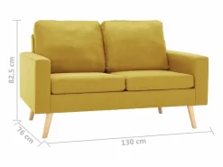 vidaxl Juego de sofás de 2 piezas tela Amarillo Best