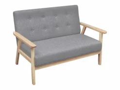 Clicnbuy Juego de sofás de tela claro 2 piezas Gris Best