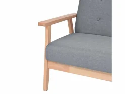 Clicnbuy Juego de sofás de tela claro 2 piezas Gris Best