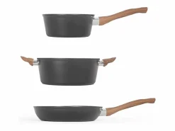 Livoo Juego de utensilios de cocina de aluminio para inducción de 5 piezas: 1 cacerola de Ø 16, 1 sartén de Ø 24, 1 olla de Ø 24 Multicolor Sale