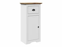vidaxl Juego muebles baño BODO 4pzas madera maciza pino marrón Blanco New