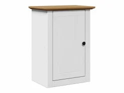 vidaxl Juego muebles baño BODO 3pzas madera maciza pino marrón Blanco Outlet