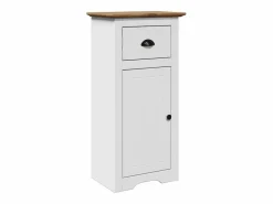 vidaxl Juego muebles baño BODO 3pzas madera maciza pino marrón Blanco Outlet