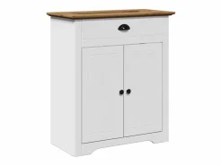vidaxl Juego muebles baño BODO 3pzas madera maciza pino marrón Blanco Outlet