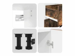 vidaxl Juegos de muebles de cocina con cajón Lyon 8 pcs Roble ahumado Marru00f3n
