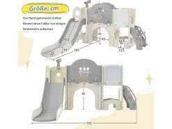 Juguete de escalada para niños 10 en 1 con tobogán, independiente, para escalar y perforar, verde^ New