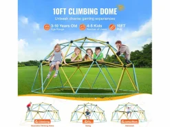 Juguete SucceBuy Domo de Escalada de 300CM con Hamaca Y Columpio, Jungle Gym para Niños^ New