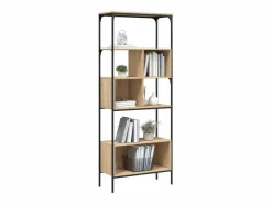 Jytte Librería 5 estantes madera de ingeniería roble 76x33x188,5 cm^Garden Furniture Clearance
