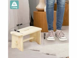 Reposapiés|KADAX Taburete de cocina de madera, taburete, silla, plataforma maciza de 39 cm, Ryczka
