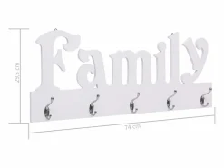 Kadri Perchero de pared FAMILY 74x29,5 cm^Garden Furniture Best