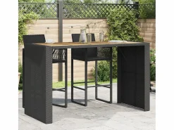 Garden Furniture Mesa Alta|Karaca Mesa alta jardín superficie madera ratán PE 185x80x110 cm