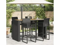 Garden Furniture Mesa Alta|Karaca Mesa alta jardín superficie madera ratán PE 185x80x110 cm