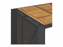 Garden Furniture Mesa Alta|Karaca Mesa alta jardín superficie madera ratán PE 185x80x110 cm