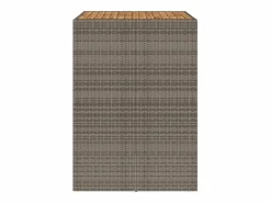 Garden Furniture Karaca Mesa alta jardín superficie madera ratán PE 105x80x110 cm Gris