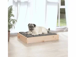 Garden Furniture Karlee Cama para perros madera maciza de pino 61,5x49x9 cm Marru00f3n