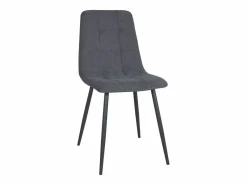 Kayelles Sillas Y Lotes De Sillas|Lote de 4 sillas de comedor de diseño, asiento de tela acolchada, patas metálicas negras DILA