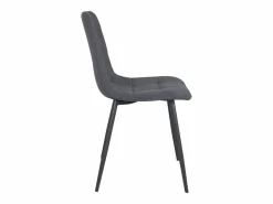 Kayelles Sillas Y Lotes De Sillas|Lote de 4 sillas de comedor de diseño, asiento de tela acolchada, patas metálicas negras DILA