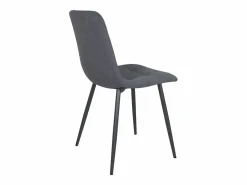Kayelles Sillas Y Lotes De Sillas|Lote de 4 sillas de comedor de diseño, asiento de tela acolchada, patas metálicas negras DILA