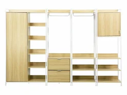 Sweeek Armario Abierto, Vestidor|Kit de vestidor modular con 4 elementos