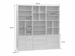 Sweeek Kit estantería o biblioteca modular con 9 secciones Blanco Clearance