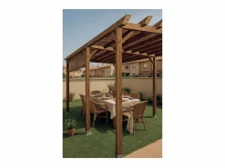 Kit pérgola madera 4x3.6x2.4 m + postes 9x9 4X3.60 M^NORTENE