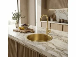 Essebagno Kiwo mezclador para fregadero oro cepillado Dorado Hot