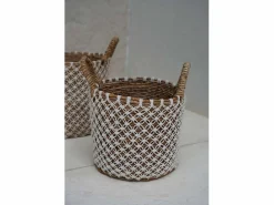 Bazar Bizar Cesta|La Cesta de Macramé con Costura Cruzada - S