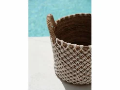 Bazar Bizar Cesta|La Cesta De Macramé Cross Stitched - M