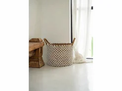 Bazar Bizar Cesta|La Cesta De Macramé Cross Stitched - M