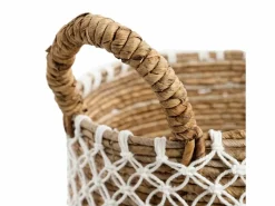 Bazar Bizar Cesta|La Cesta De Macramé Cross Stitched - M