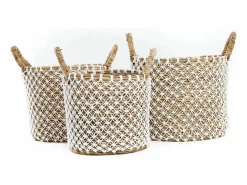 Bazar Bizar Cesta|La Cesta De Macramé Cross Stitched - M