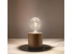 Lampada da Tavolo Cilindrica Lampada da Tavolo Legno Naturale E27 Lámpara de Mesa Cilíndrica Lámpara de Mesa Madera Natural E27^Sollux Lighting
