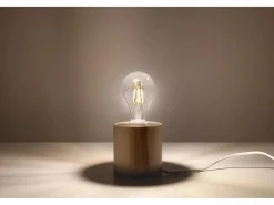 Lampada da Tavolo Cilindrica Lampada da Tavolo Legno Naturale E27 Lámpara de Mesa Cilíndrica Lámpara de Mesa Madera Natural E27^Sollux Lighting