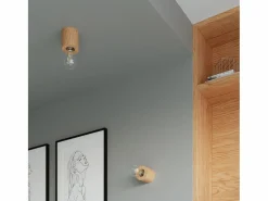 Lampada da Tavolo Cilindrica Lampada da Tavolo Legno Naturale E27 Lámpara de Mesa Cilíndrica Lámpara de Mesa Madera Natural E27^Sollux Lighting