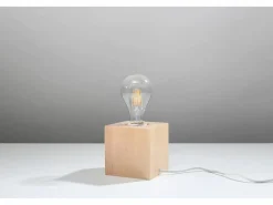 Sollux Lighting Lámpara De Escritorio|Lampada da Tavolo Legno Naturale E27 Lámpara de sobremesa Madera Natural E27