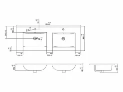 Shower & Design Lavabo|Lavabo rectangular de cerámica - 151 x 46,5 cm - MOTIAC