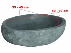 Shower & Design Lavabo|Lavabo de baño de piedra de río WATU
