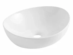 Lavabo|Lavabo de cerámica ovalado para encimera 42x37 cm ANNA