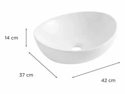 Lavabo|Lavabo de cerámica ovalado para encimera 42x37 cm ANNA