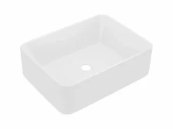 Lavabo de lujo de cerámica mate 41x30x12 cm ES66567 Blanco Hot