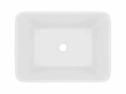 Lavabo de lujo de cerámica mate 41x30x12 cm ES66567 Blanco Hot