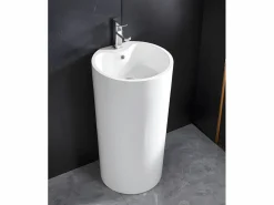 Shower & Design Lavabo de pie cilíndrico TOTAM - resina blanca Blanco Sale
