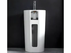 Shower & Design Lavabo de pie cilíndrico TOTAM - resina blanca Blanco Sale