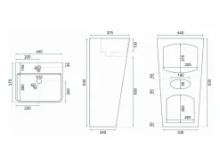 Rea Lavabo De Pie Aris White Blanco New