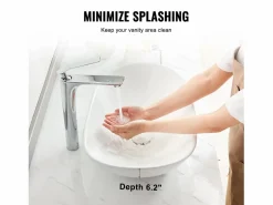 Lavabo|Lavabo del Baño SucceBuy Fregadero de Cerámica Ovalado de 60 cm x 36 cm: , Moderno, Duradero y Elegante
