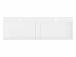 Shower & Design Lavabo doble suspendido de solid surface - Encimera lavabo blanca - 120 cm - YAMDROK Blanco Hot